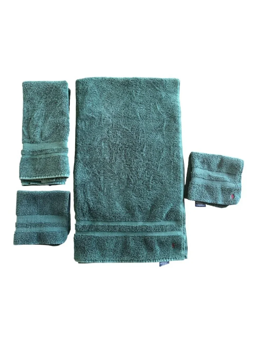 Ralph Lauren Polo Blue Label Towel Set Of Four Forest Green VTG